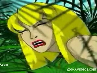 Cartoon zoophile porn movie with a sexy blondie