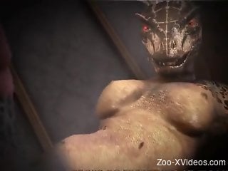 SKyrim Lizard person getting fucked by a regular human