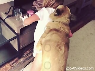 Inked girl decides to let the dog bang her hard