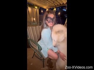 Sexy blonde reveals her slutty side in a sexy zoophilia
